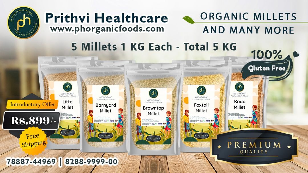 5 types Millets uploaded by Prithvi Healthcare ( ORGANIC ) on 2/25/2022