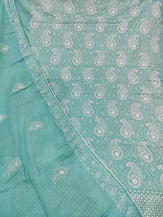 Fusion collection Lucknow + Karachi
 
100% malmal soft cotton chikankari Karachi pattern
Suitlength  uploaded by Lucknowi chikankari on 10/10/2020
