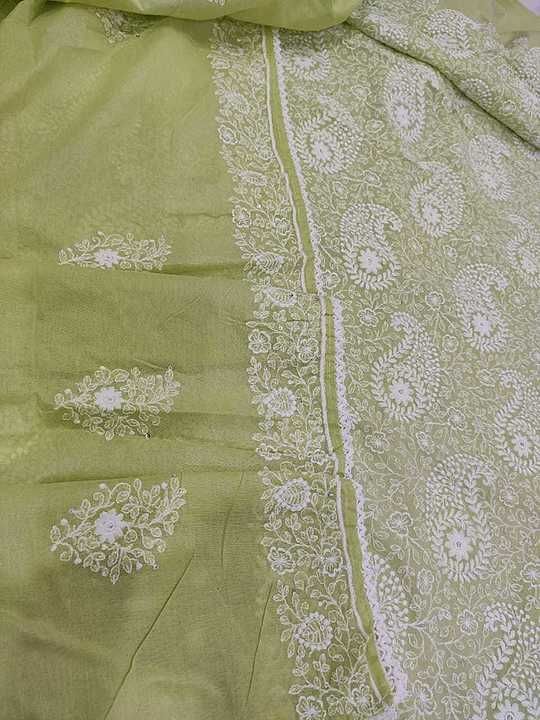 Fusion collection Lucknow + Karachi
 
100% malmal soft cotton chikankari Karachi pattern
Suitlength  uploaded by Lucknowi chikankari on 10/10/2020