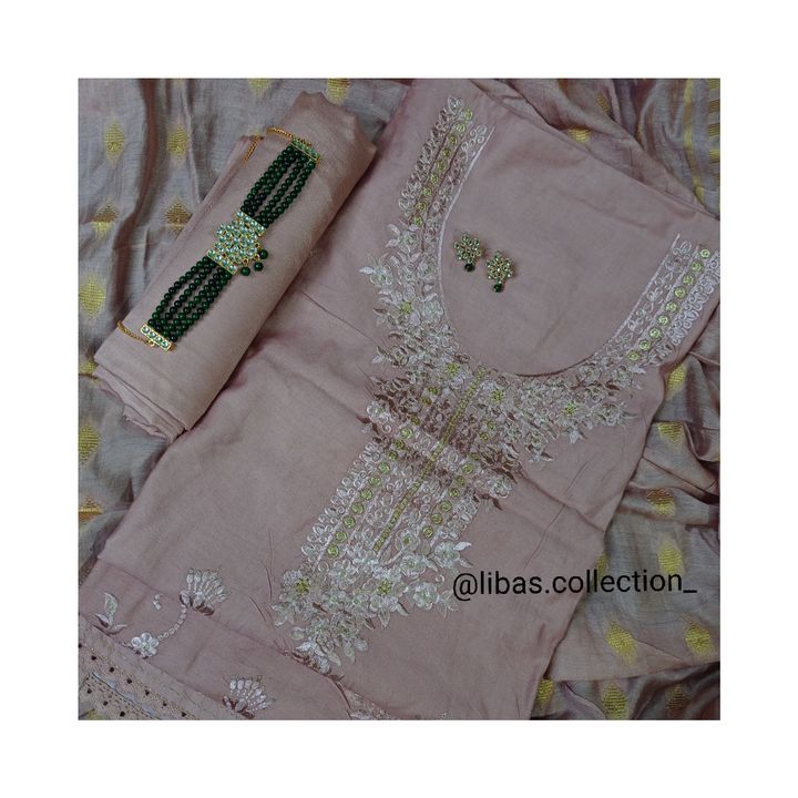 Suit fabric with dupatta uploaded by Libas collection on 2/26/2022
