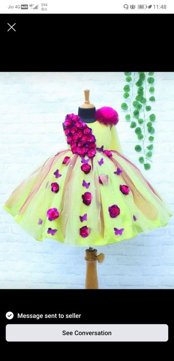 Post image I want 2 pieces of Kids frock 2 pcs 0-3 month old baby frock I want immediately.