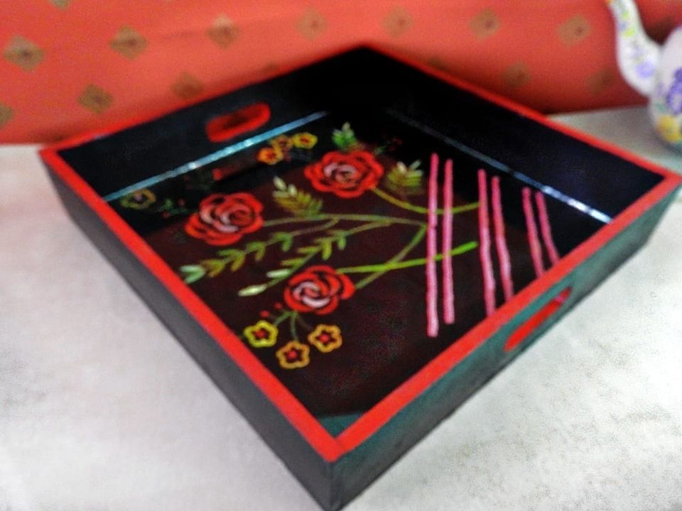Hand Painted Serving Tray size 12x12x2 Inches uploaded by business on 10/10/2020