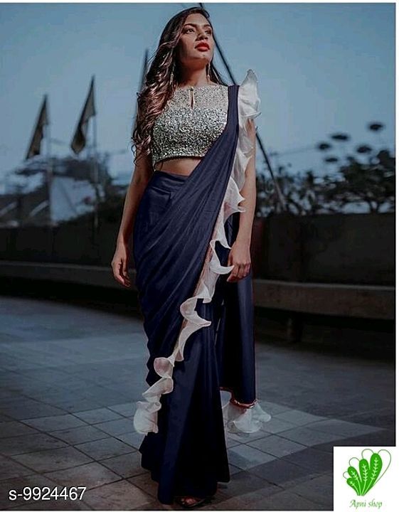 Ruffle saree uploaded by business on 10/10/2020