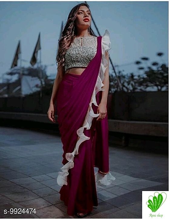 Ruffle saree uploaded by business on 10/10/2020