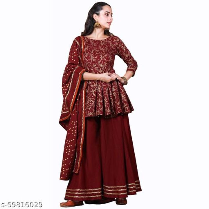 Maroon Gold Printed Set uploaded by Radhe Private Ltd on 2/26/2022