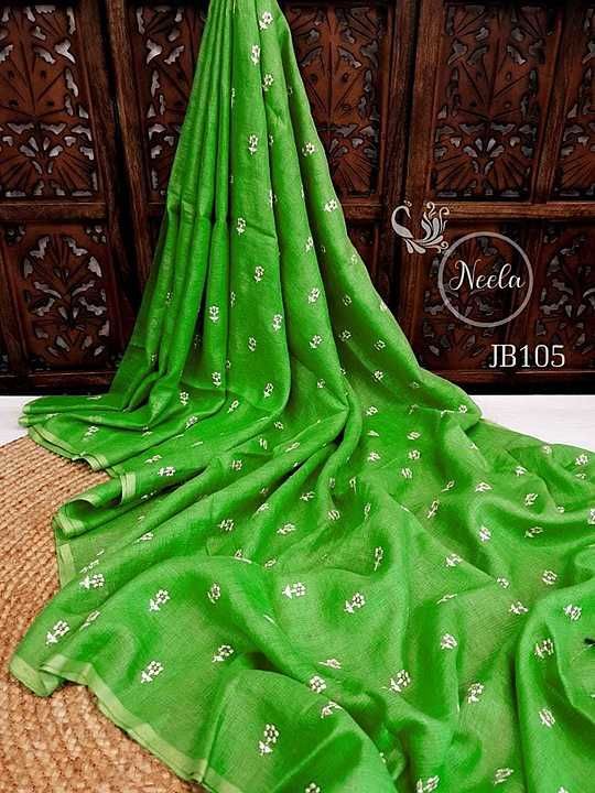 Linen by linen embroidery Saree work  uploaded by Silk Craft  on 10/10/2020