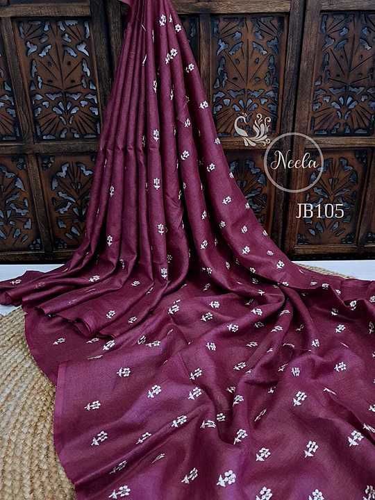 Linen by linen embroidery Saree work  uploaded by Silk Craft  on 10/10/2020
