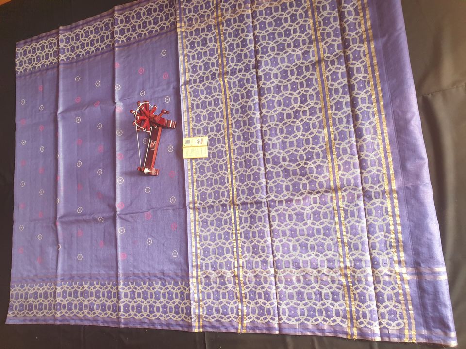 Tussar zari jacquard handborder handloom saree uploaded by Astha creation on 2/27/2022