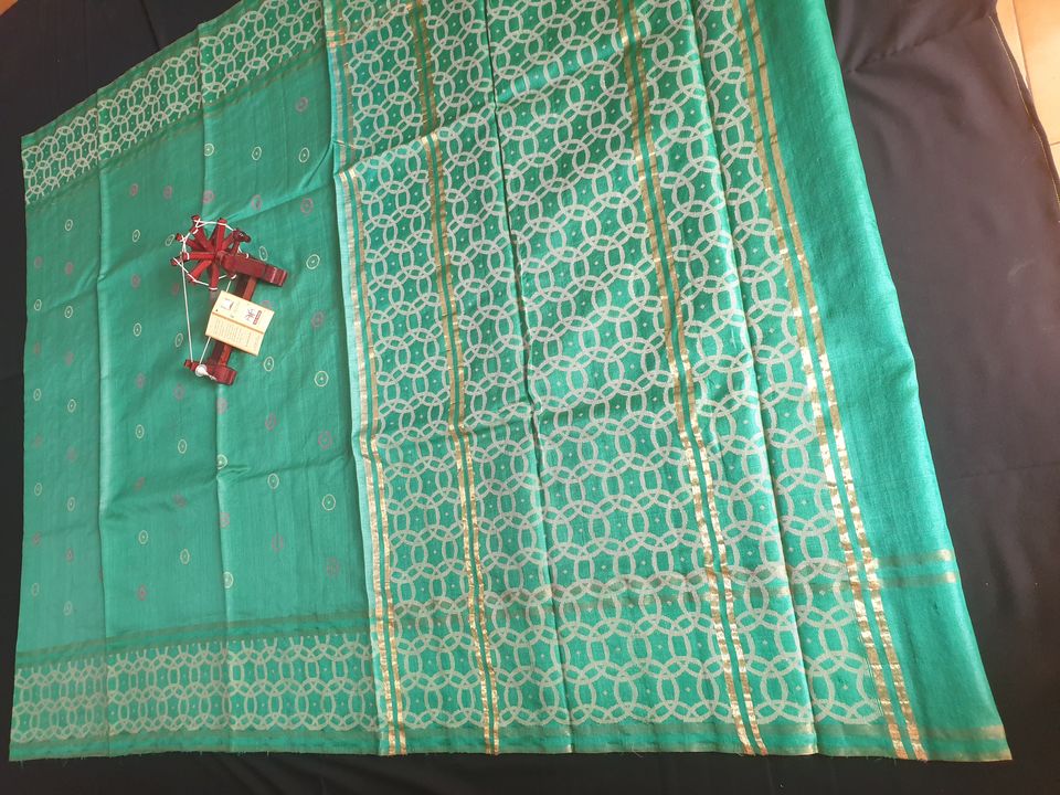Tussar zari jacquard handborder handloom saree uploaded by Astha creation on 2/27/2022