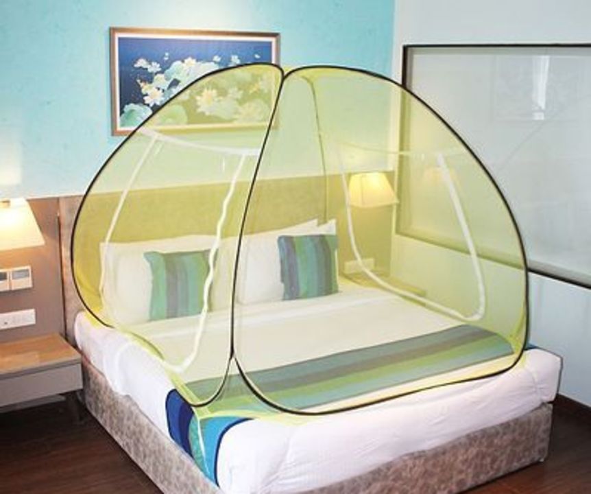 Assure quality Mosquito Net Yellow And Brown Foldable Double Bed Net King Size uploaded by business on 2/28/2022