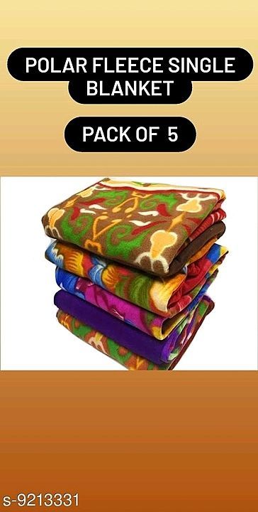 Catalog Name:*Classic Fancy Blankets*
Fabric: Fleece
Multipack: 5
Thread Count: 180
Sizes: 
Free Siz uploaded by business on 10/11/2020