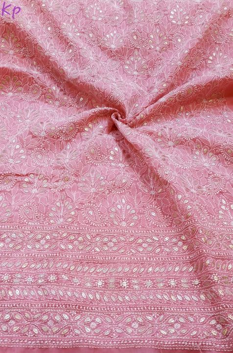 Post image *Lucknowi Chikankari Hand Embroidered* Unstitched Cotton kurta piece  
*Embellished with Gotta Patti Work Nd Aari Work* 
*Intricate Chikankari on finest fabric* 
Fabric - Cotton
Length - 3 mtrs  
Price -  2600/-*SHIPPING FREE*