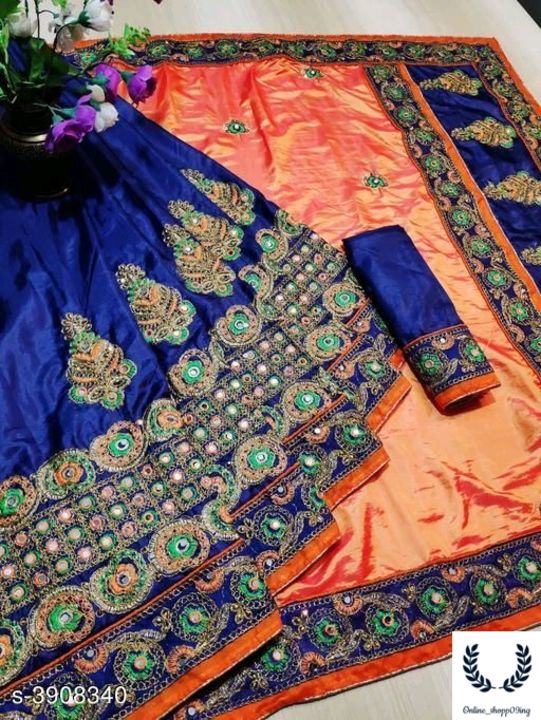 Arya Embroidered Sana Sana Silk Sarees with Lace border uploaded by Online_shopping on 2/28/2022