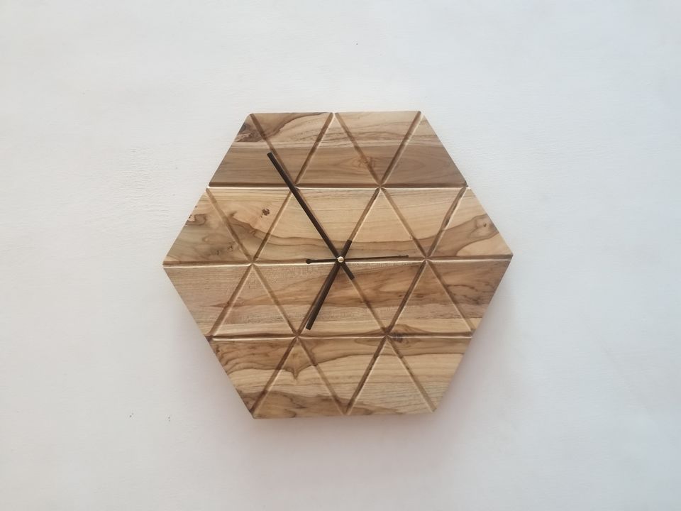 Wooden wall clock uploaded by business on 3/1/2022