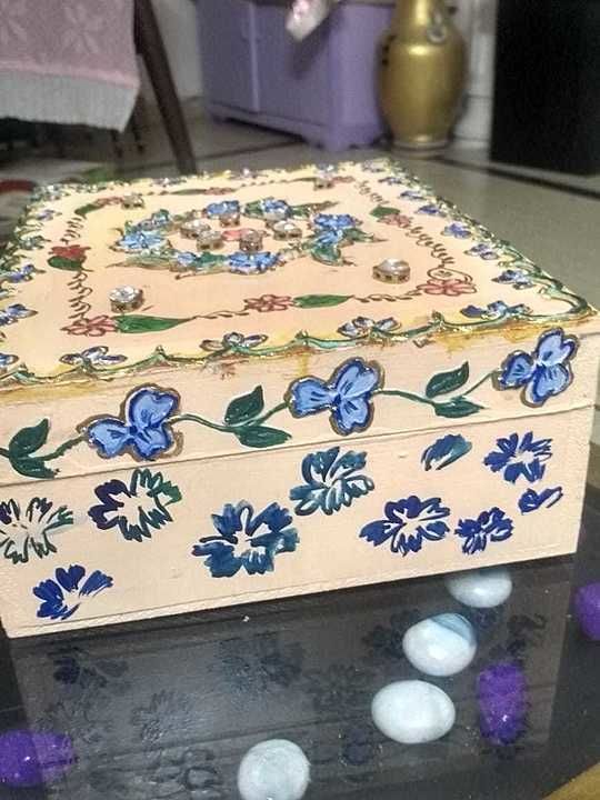 Hand Painted Wooden Jewelry Box with Kundan Work and Golden Minakari uploaded by business on 10/11/2020