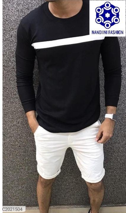 Product Name:* Cotton Color Block Full Sleeves Round Neck T-Shirt
 uploaded by ONLINESHOP YOUR on 3/1/2022