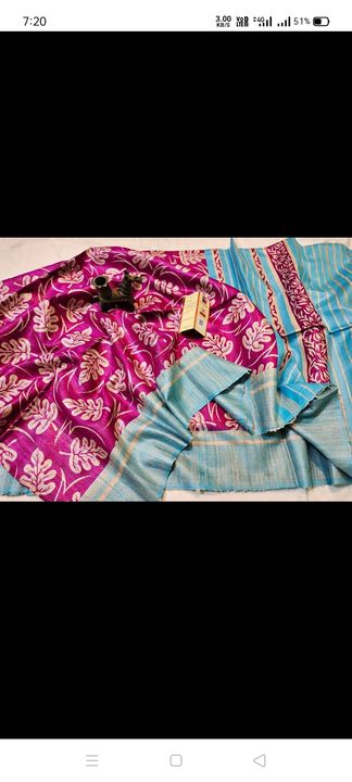 Handloom 100%, silk saree with block print 🥀 uploaded by business on 3/2/2022