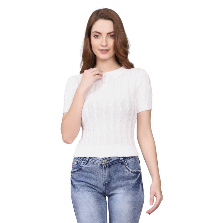 Ladies Crop Top Single Color White  uploaded by Smart choice on 3/2/2022