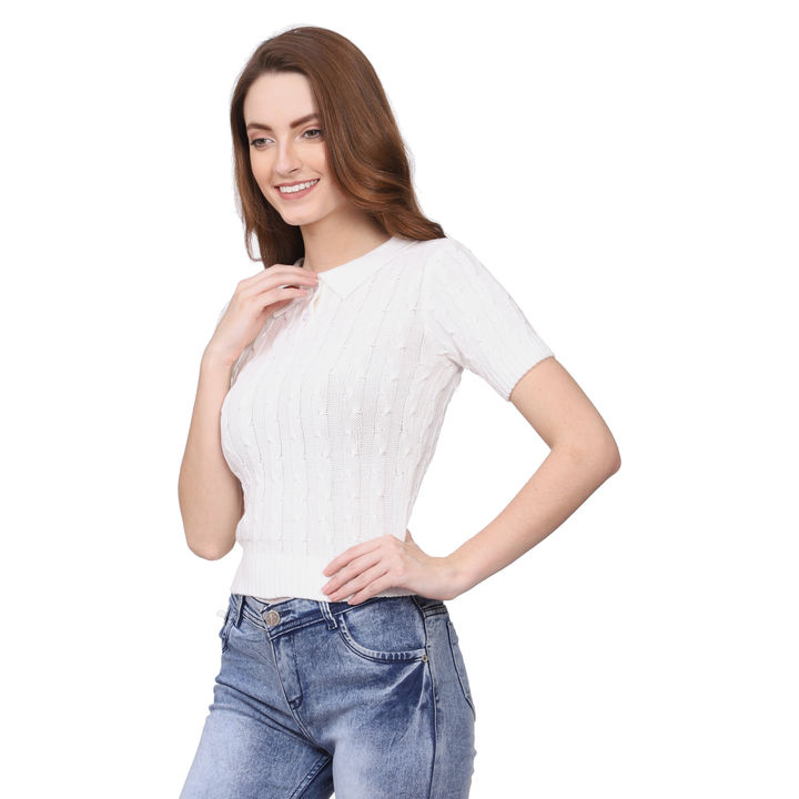 Ladies Crop Top Single Color White  uploaded by Smart choice on 3/2/2022