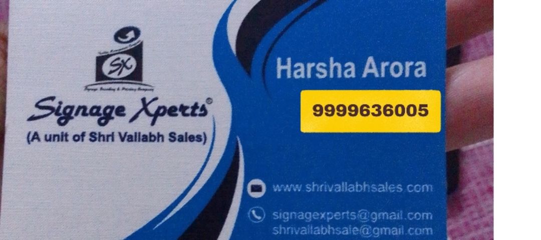 Visiting card store images of Signage Xperts