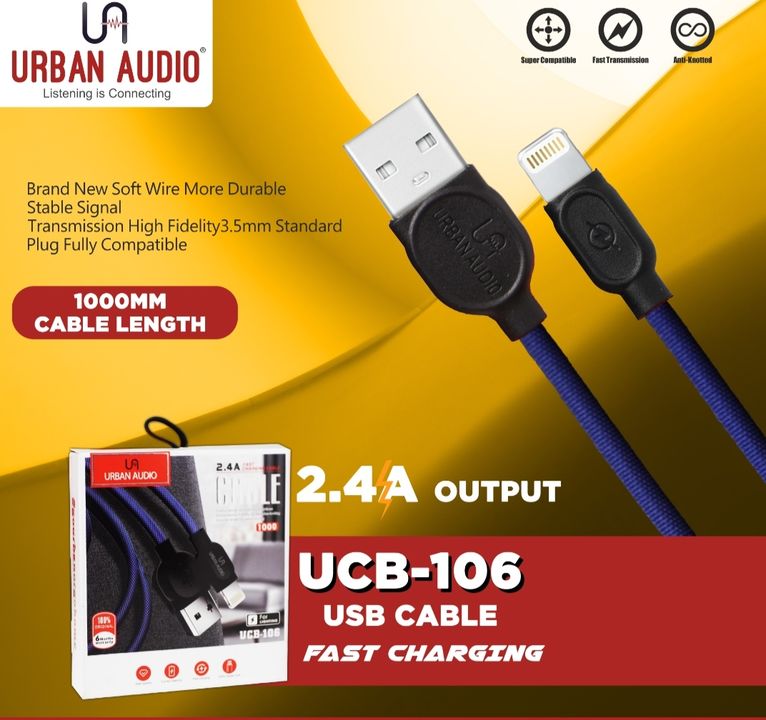 Post image *URBAN AUDIO UCB-106*🔥
*MICRO**TYPE-C**IPHONE*
available in also 6 month warranty ✨🔥