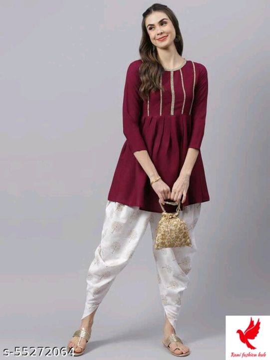 Post image 🥰🥰🥰🆕️🆕️👉👗👗👗👗👉👉🆕️🆕️🥰🥰🥰🤗Wav Beautiful 😍 Kurta with Dhoti pant set🤩Book Now Limited stock Available 😕
Whatsapp -&gt; https://ltl.sh/zEQTzIoK (+919922478110)💥Catalog Name:*Women Kurta Sets*💥Kurta Fabric: RayonBottomwear Fabric: CottonFabric: No DupattaSleeve Length: Three-Quarter SleevesSet Type: Kurta With BottomwearBottom Type: Dhoti PantsPattern: EmbellishedMultipack: SingleSizes:S, M, L, XL💥💥Price  : ₹850/-💥💥Easy Returns Available In Case Of Any Issue