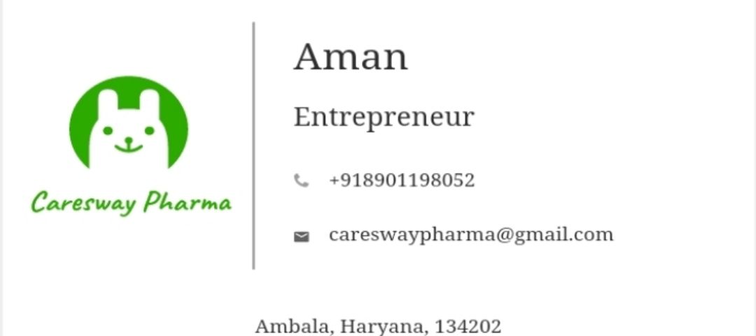 Visiting card store images of Caresway Pharma