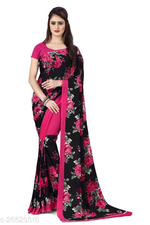 Printed Georgette saree uploaded by All your need on 3/4/2022