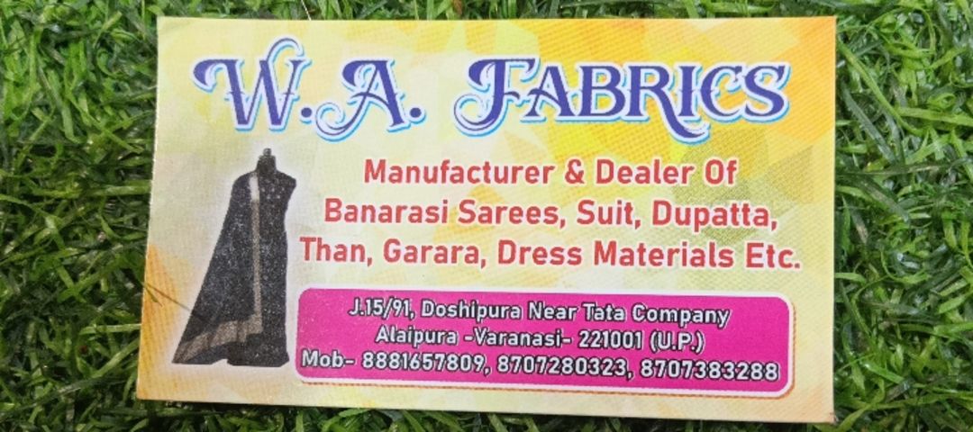 Visiting card store images of W.A fabrice