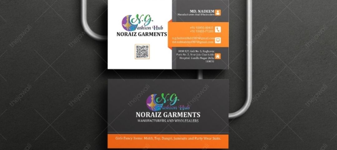 Visiting card store images of Noraiz Garments