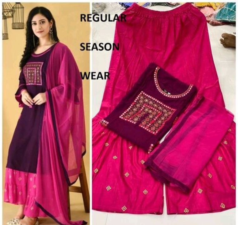 Sharara suit with dupatta set uploaded by business on 3/5/2022
