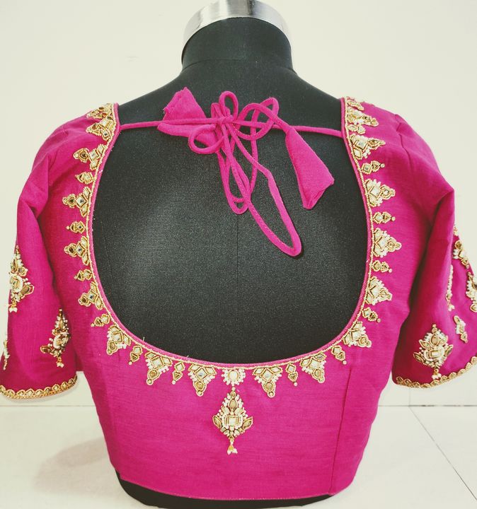 Post image This is totally hand embroidery work on blouse.. cloth.. cotton silk material