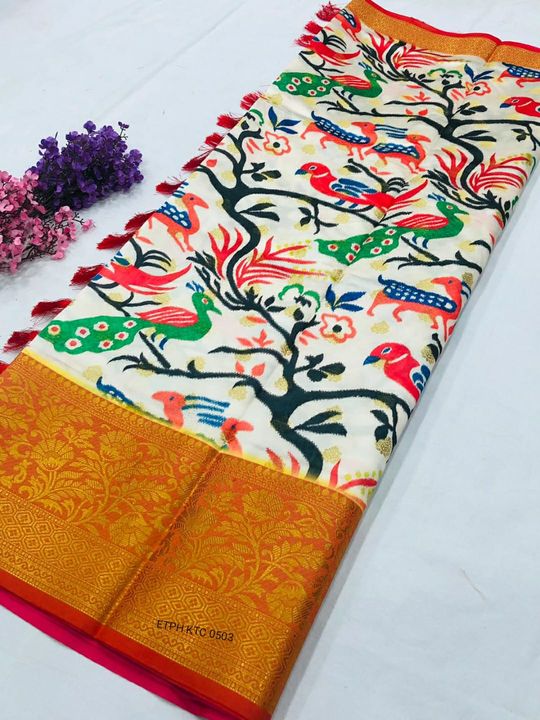 Post image Heavy mallampuram soft banarsi silk sareeBeautiful 3d print with kalamkari
It’s Time to release few more handpicked pattu sarees exclusively from usPerfect Choice for Wedding Time
Zari Gold Weaving Kanchi Pattu Saree with rich self and contrast floral Mottif weavingIt pairs with a contrasting blouse with a border to make them look even more classic and graceful.saree easy hand wash
Contrast Big Border with zari gold weaving detailing
Highlight of the saree is the rich pallu
Blouse comes with contrast look Ping 9894434680