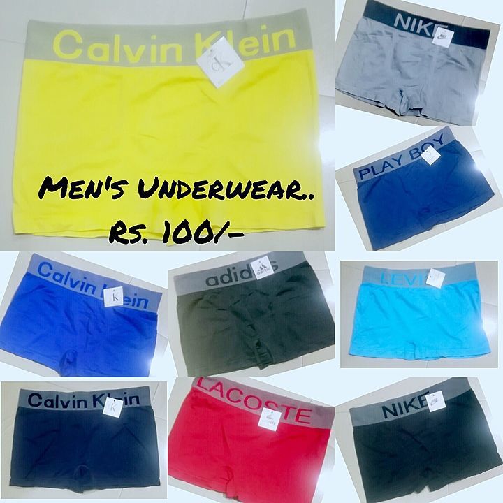 Men's Underwear..
Free Size fully Strachble..
28/30/32/34/36 West Size can wear esily..
Cotton Lycra uploaded by Last chance Men's collection  on 10/12/2020