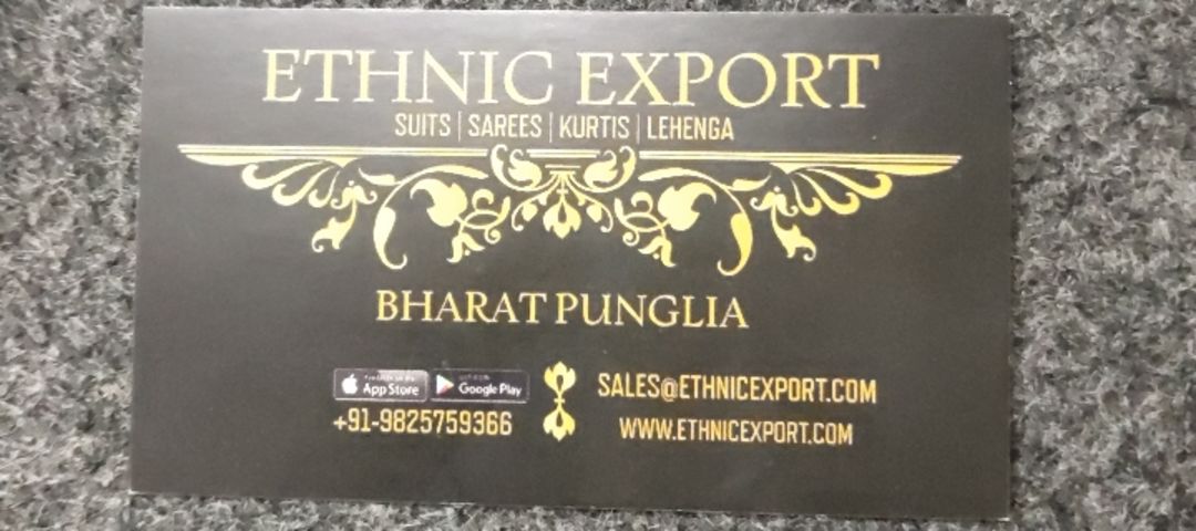 Visiting card store images of Ethnic export