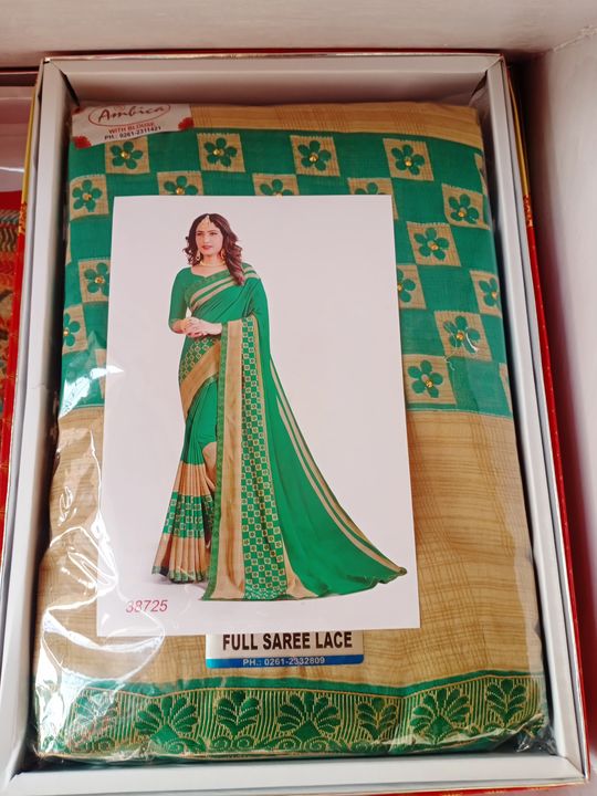 Ambika Chiffon Saree full lace  uploaded by business on 3/5/2022