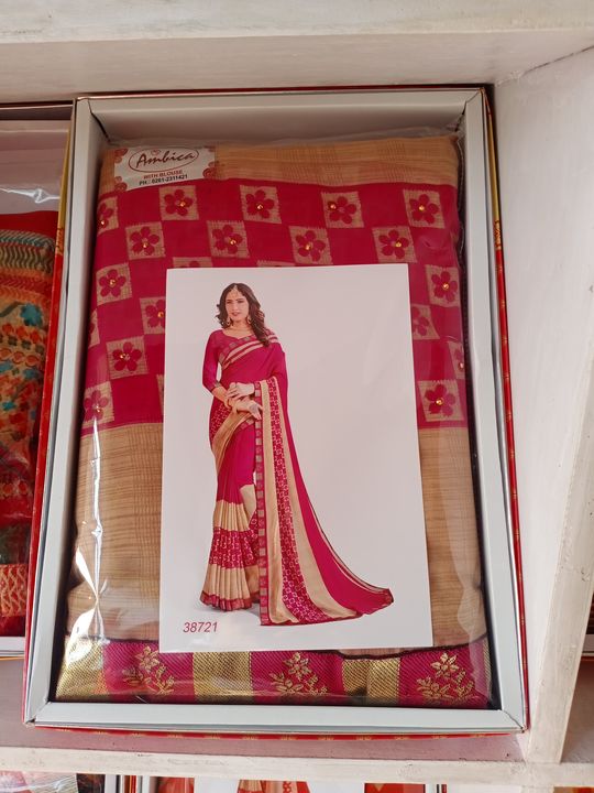 Ambika Chiffon Saree  uploaded by Shri Clothes Collection on 3/5/2022