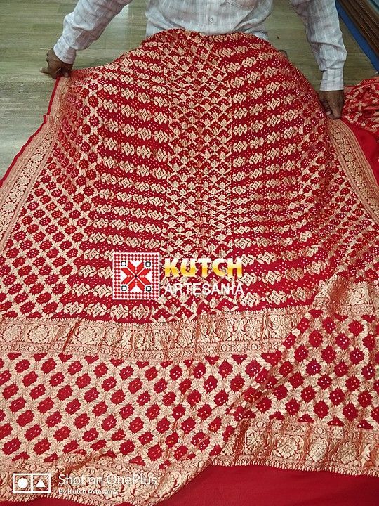 Crape silk fabric Banarasi work bandhani designer dupatta  uploaded by Kutch Artesania on 10/12/2020