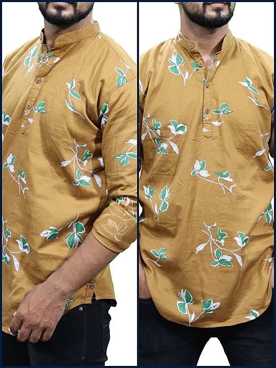 Mens floral casual short kurta uploaded by Cottonconn on 10/12/2020