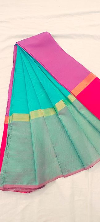 Mangalagiri pattu plain saree  uploaded by Ramesh handlooms on 3/7/2022