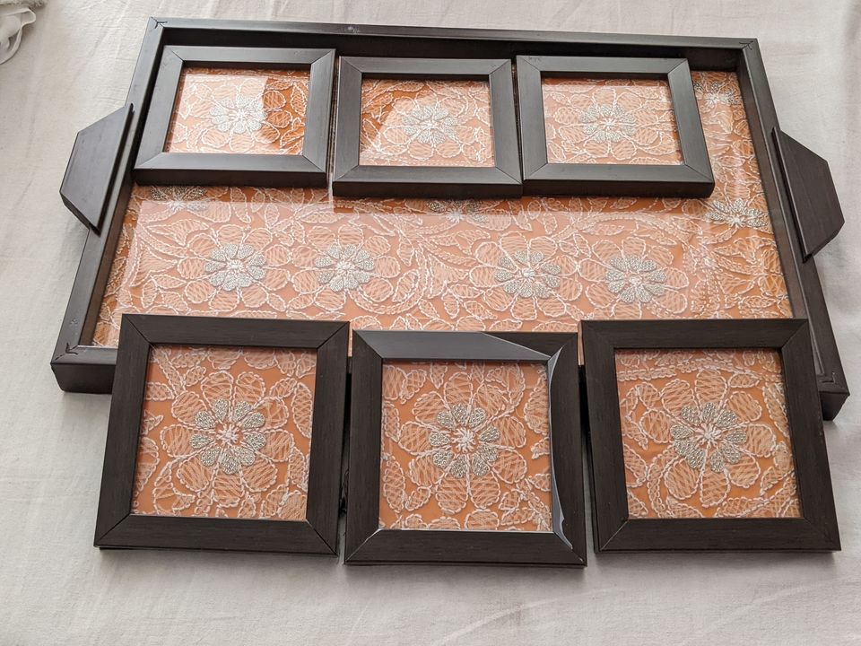 Post image It's a tray with coaster with chikan work