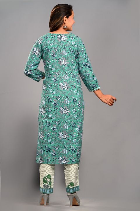Kurti with pant and dupatta  uploaded by Sanganer Bagru Handblock print factory outlet  on 3/7/2022