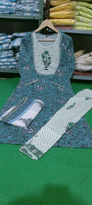 Kurti with pant and dupatta  uploaded by Sanganer Bagru Handblock print factory outlet  on 3/7/2022
