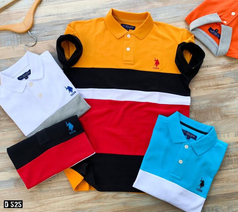 Post image Brand : *US POLO* 🇺🇸

Style - Men's Polo T-Shirt With  Cut &amp; Sew Embroidery  

Fabric - 100% Cotton Pique 

Gsm -    250

Colour - 5 as per image 

Size -     M : L : XL
 
Ratio -    2 :   2 :  2 

Moq -    33 pcs 
 
Price - ₹ 345/- without Gst 

✒NOTES..

👉 HIGH QUALITY  EMBROIDERY 

👉 Brand *Embossed Button* available 

All goods are in single Pcs Poly  packed 

👉👉 *Ready for Delivery* 🚚
D 525