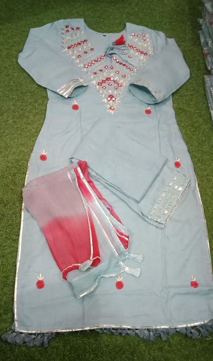 Kurti with pant and dupatta  uploaded by business on 3/8/2022