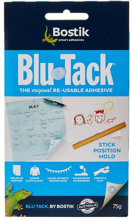 Product image of Bostik Blu Tack Reusable Adhesive, price: Rs. 179, ID: bostik-blu-tack-reusable-adhesive-a97f28e2