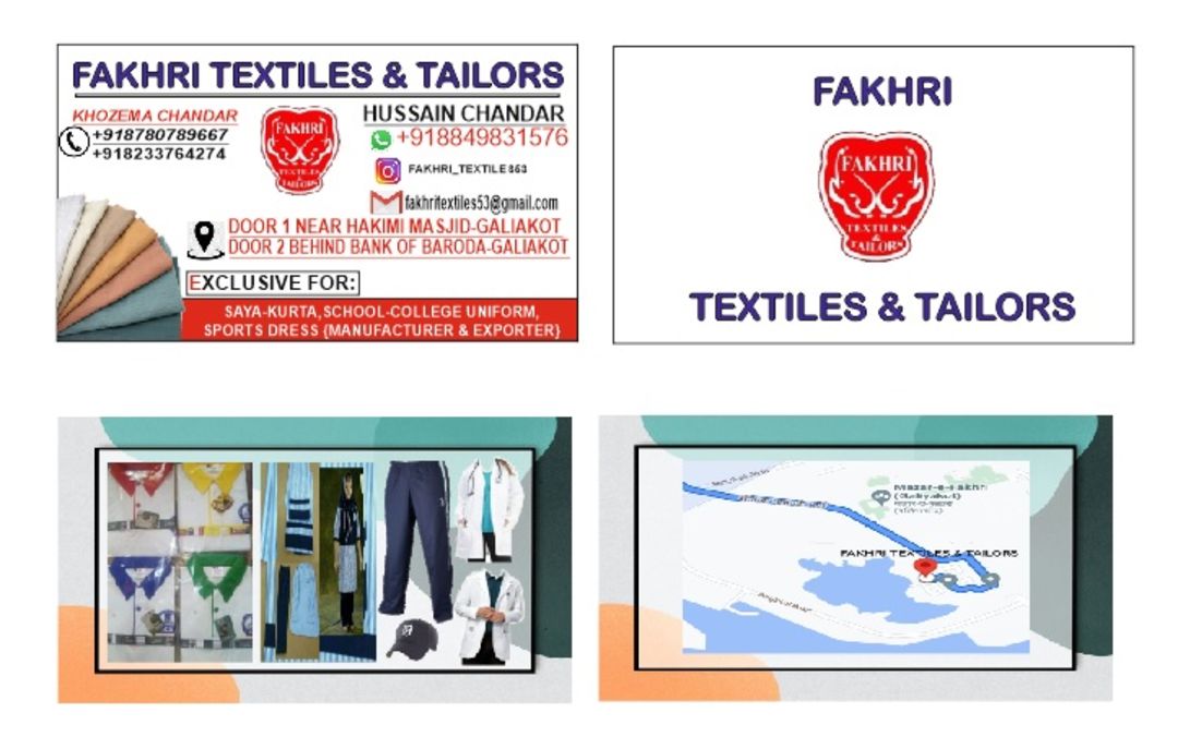 Visiting card store images of FAKHRI TEXTILES & TAILORS