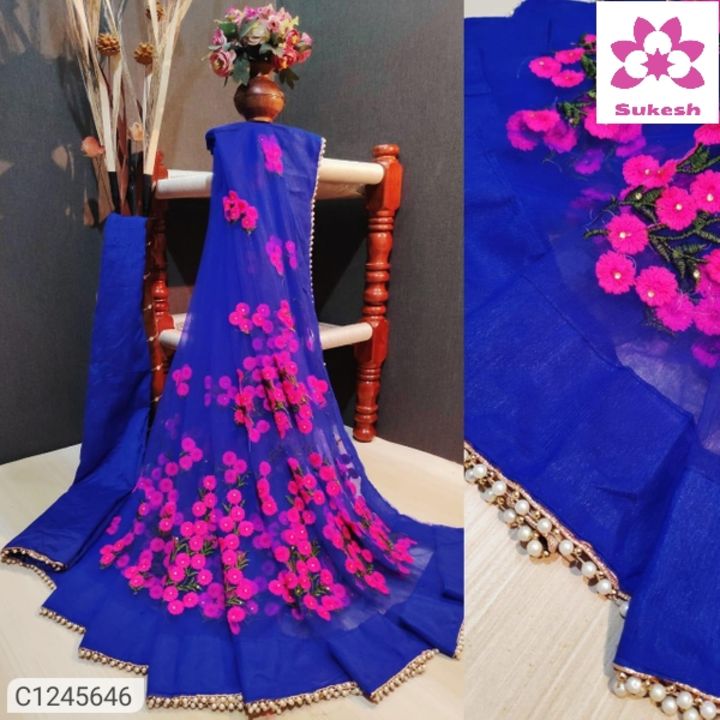 Post image *Catalog Name:* Pretty Flower Embroidered Net Saree With Moti Border⚡⚡ Quantity: Only 5 units available⚡⚡*Details:*Description: It has 1 Piece of Saree and 1 Piece of BlouseFabric: Saree: Net, Blouse: Banglori SilkLength: Saree: 5.5 Mtr, Blouse: 0.80 MtrWork: Saree: Flower Embroidered With Moti Border, Blouse: SolidDesigns: 7💥 *FREE Shipping* 💥 *FREE COD*💥 *FREE Return &amp; 100% Refund*🚚 *Delivery:* Within 7 daysBuy online:https://www.mydash101.com/Shop3484079/catalogues/pretty-flower-embroidered-net-saree-with-moti-border/7317855941?ifr87c