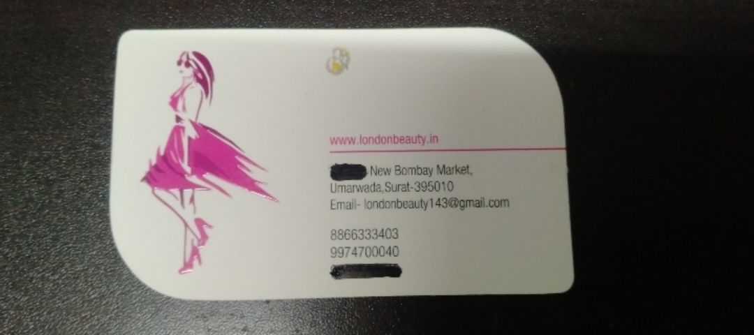 Visiting card store images of LONDON BEAUTY