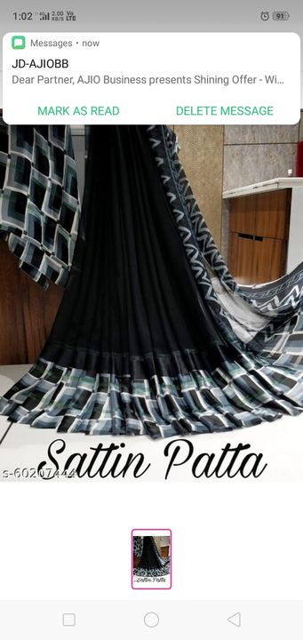 Sattin patta saree uploaded by business on 3/9/2022
